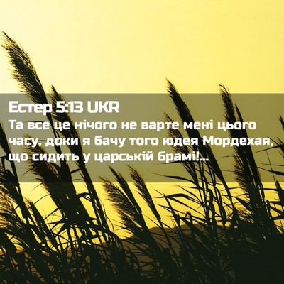 Picture 02 - Естер 5:13 UKR - Та все це нічого не варте - Bible Verse Picture