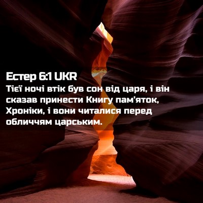 Picture 02 - Естер 6:1 UKR - Тієї ночі втік був сон від - Bible Verse Picture