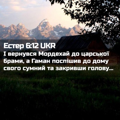 Picture 02 - Естер 6:12 UKR - І вернувся Мордехай до - Bible Verse Picture