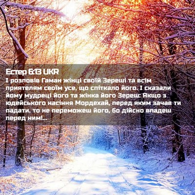 Picture 02 - Естер 6:13 UKR - І розповів Гаман жінці - Bible Verse Picture