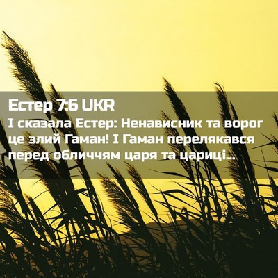 Picture 02 - Естер 7:6 UKR - І сказала Естер: - Bible Verse Picture