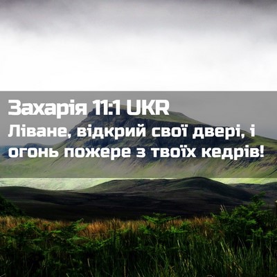Picture 02 - Захарія 11:1 UKR - Ліване, відкрий свої двері, - Bible Verse Picture