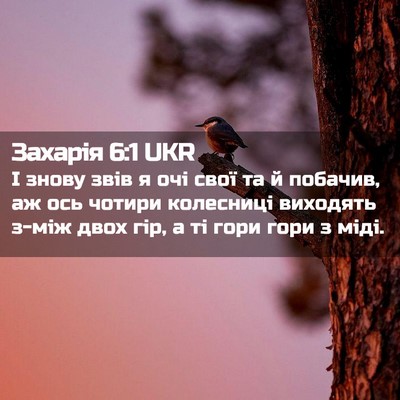 Picture 02 - Захарія 6:1 UKR - І знову звів я очі свої та й - Bible Verse Picture