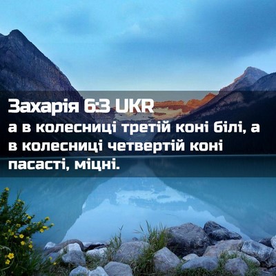 Picture 02 - Захарія 6:3 UKR - а в колесниці третій коні - Bible Verse Picture