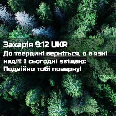 Picture 02 - Захарія 9:12 UKR - До твердині верніться, о - Bible Verse Picture