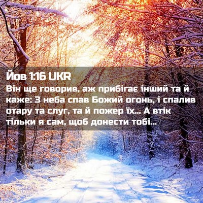 Picture 02 - Йов 1:16 UKR - Він ще говорив, аж прибігає - Bible Verse Picture
