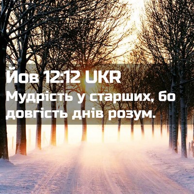 Picture 02 - Йов 12:12 UKR - Мудрість у старших, бо - Bible Verse Picture