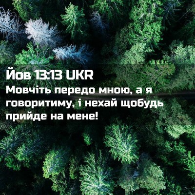 Picture 02 - Йов 13:13 UKR - Мовчіть передо мною, а я - Bible Verse Picture