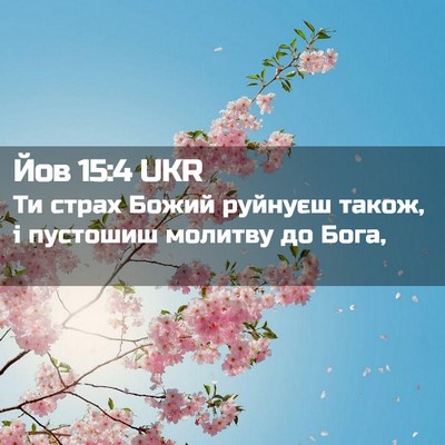 Picture 02 - Йов 15:4 UKR - Ти страх Божий руйнуєш - Bible Verse Picture