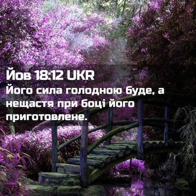 Picture 02 - Йов 18:12 UKR - Його сила голодною буде, а - Bible Verse Picture