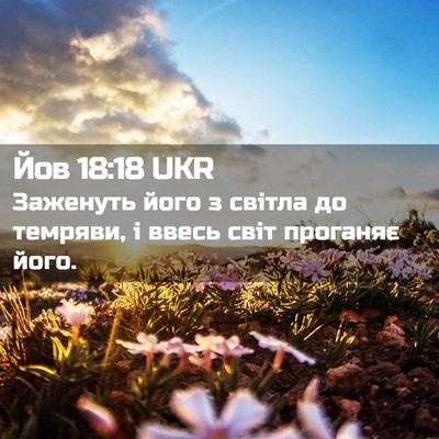 Picture 02 - Йов 18:18 UKR - Заженуть його з світла до - Bible Verse Picture