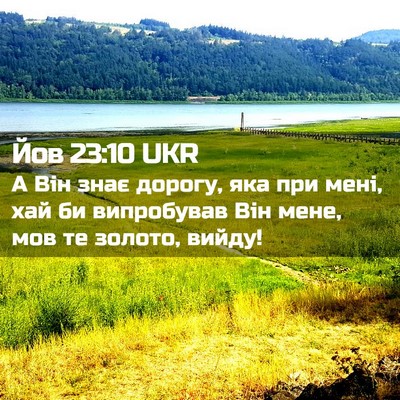 Picture 02 - Йов 23:10 UKR - А Він знає дорогу, яка при - Bible Verse Picture