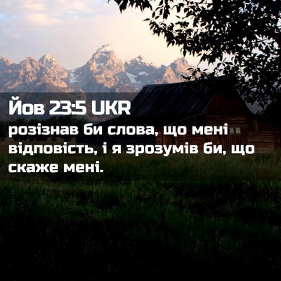 Picture 02 - Йов 23:5 UKR - розізнав би слова, що мені - Bible Verse Picture