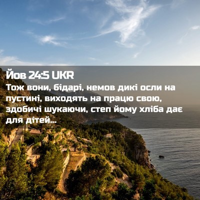 Picture 02 - Йов 24:5 UKR - Тож вони, бідарі, немов - Bible Verse Picture