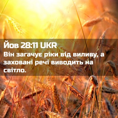Picture 02 - Йов 28:11 UKR - Він загачує ріки від - Bible Verse Picture