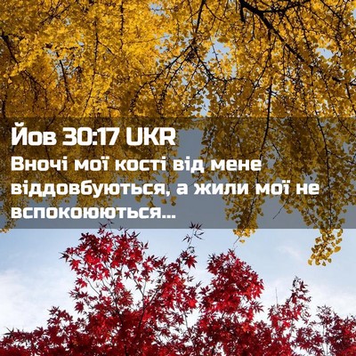 Picture 02 - Йов 30:17 UKR - Вночі мої кості від мене - Bible Verse Picture