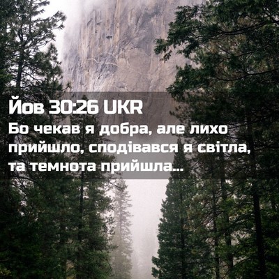 Picture 02 - Йов 30:26 UKR - Бо чекав я добра, але лихо - Bible Verse Picture