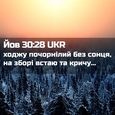 Picture 02 - Йов 30:28 UKR - ходжу почорнілий без - Bible Verse Picture