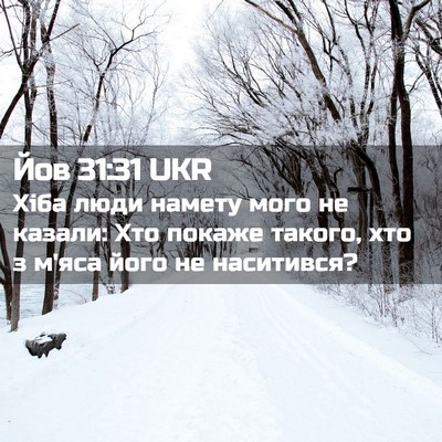 Picture 02 - Йов 31:31 UKR - Хіба люди намету мого не - Bible Verse Picture