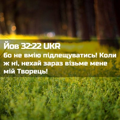 Picture 02 - Йов 32:22 UKR - бо не вмію підлещуватись! - Bible Verse Picture