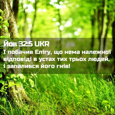 Picture 02 - Йов 32:5 UKR - І побачив Елігу, що нема - Bible Verse Picture