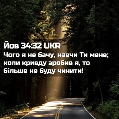 Picture 02 - Йов 34:32 UKR - Чого я не бачу, навчи Ти - Bible Verse Picture