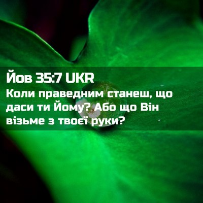 Picture 02 - Йов 35:7 UKR - Коли праведним станеш, що - Bible Verse Picture