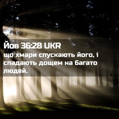 Picture 02 - Йов 36:28 UKR - що хмари спускають його, і - Bible Verse Picture
