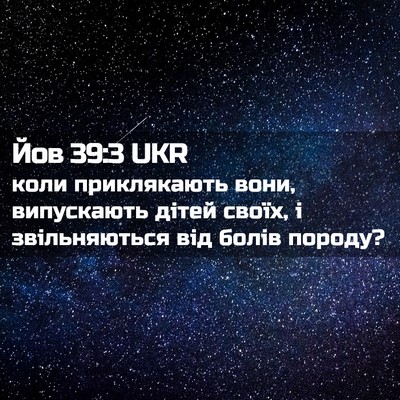 Picture 02 - Йов 39:3 UKR - коли приклякають вони, - Bible Verse Picture