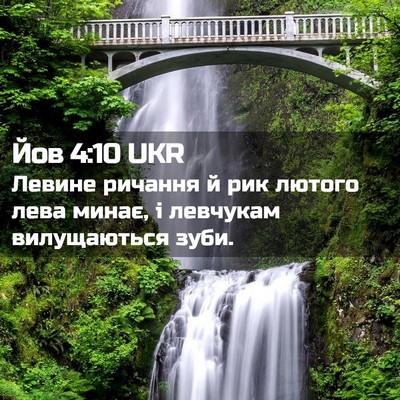 Picture 02 - Йов 4:10 UKR - Левине ричання й рик - Bible Verse Picture