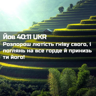 Picture 02 - Йов 40:11 UKR - Розпорош лютість гніву - Bible Verse Picture