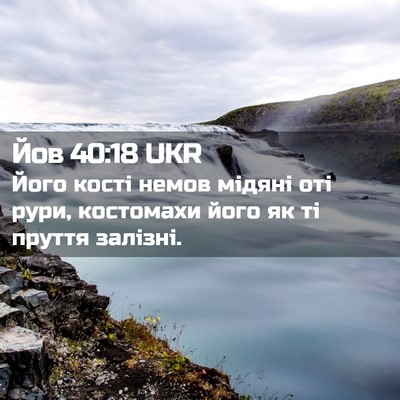 Picture 02 - Йов 40:18 UKR - Його кості немов мідяні - Bible Verse Picture