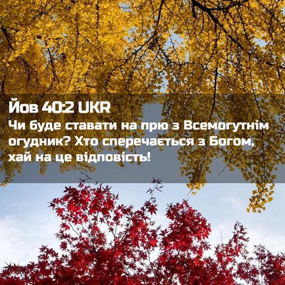 Picture 02 - Йов 40:2 UKR - Чи буде ставати на прю з - Bible Verse Picture
