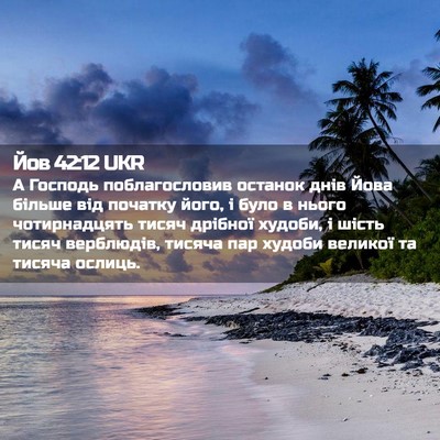 Picture 02 - Йов 42:12 UKR - А Господь поблагословив - Bible Verse Picture