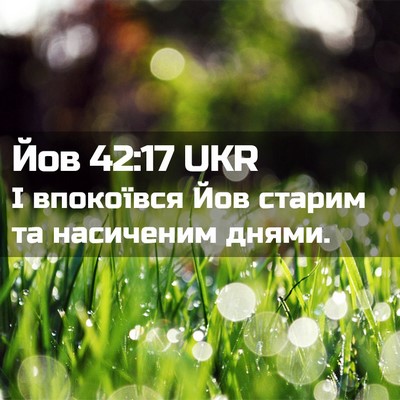 Picture 02 - Йов 42:17 UKR - І впокоївся Йов старим та - Bible Verse Picture