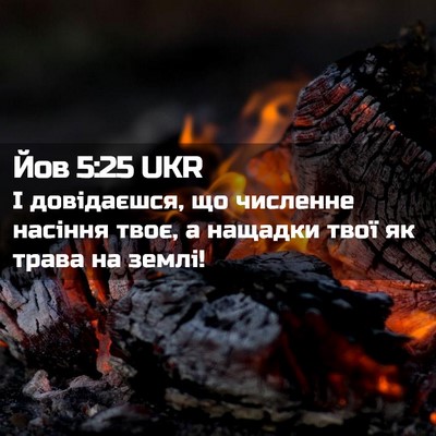 Picture 02 - Йов 5:25 UKR - І довідаєшся, що численне - Bible Verse Picture