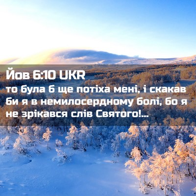 Picture 02 - Йов 6:10 UKR - то була б ще потіха мені, і - Bible Verse Picture