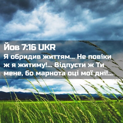 Picture 02 - Йов 7:16 UKR - Я обридив життям... Не - Bible Verse Picture