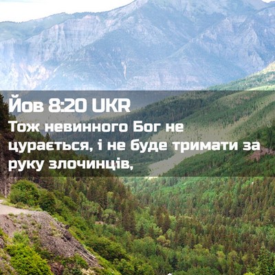 Picture 02 - Йов 8:20 UKR - Тож невинного Бог не - Bible Verse Picture
