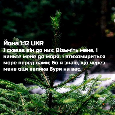 Picture 02 - Йона 1:12 UKR - І сказав він до них: - Bible Verse Picture