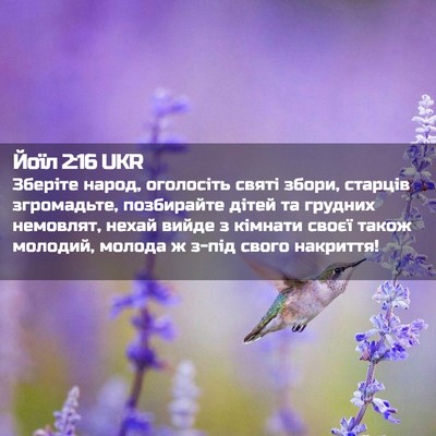 Picture 02 - Йоїл 2:16 UKR - Зберіте народ, оголосіть - Bible Verse Picture
