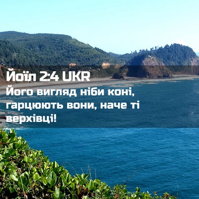 Picture 02 - Йоїл 2:4 UKR - Його вигляд ніби коні, - Bible Verse Picture