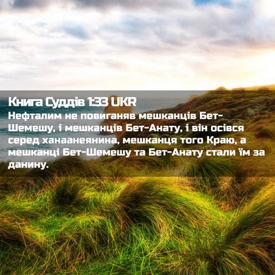 Picture 02 - Книга Суддів 1:33 UKR - Нефталим не повиганяв - Bible Verse Picture