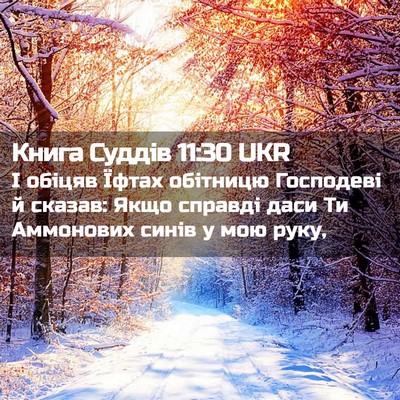 Picture 02 - Книга Суддів 11:30 UKR - І обіцяв Їфтах обітницю - Bible Verse Picture
