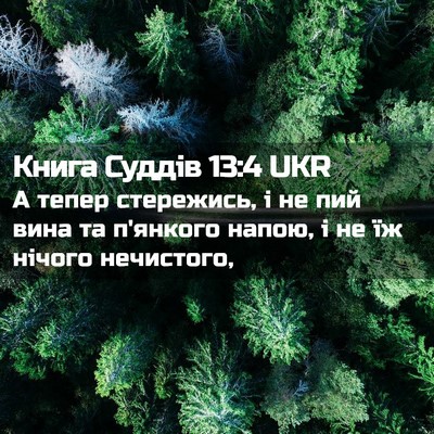 Picture 02 - Книга Суддів 13:4 UKR - А тепер стережись, і не пий - Bible Verse Picture