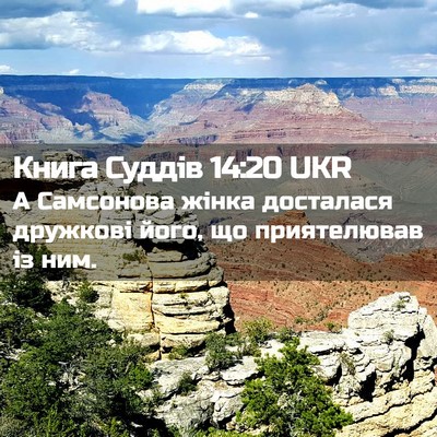 Picture 02 - Книга Суддів 14:20 UKR - А Самсонова жінка - Bible Verse Picture