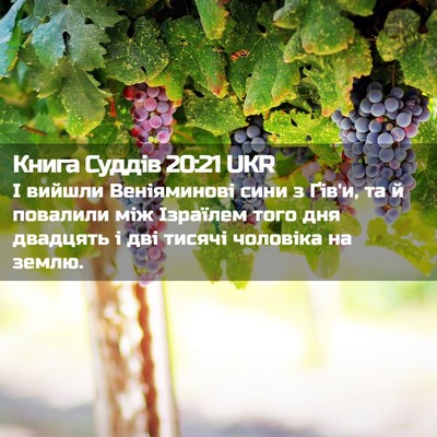 Picture 02 - Книга Суддів 20:21 UKR - І вийшли Веніяминові сини - Bible Verse Picture