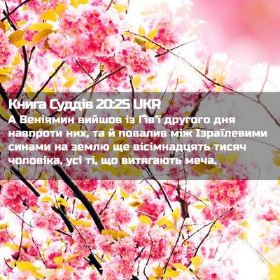 Picture 02 - Книга Суддів 20:25 UKR - А Веніямин вийшов із Ґів'ї - Bible Verse Picture