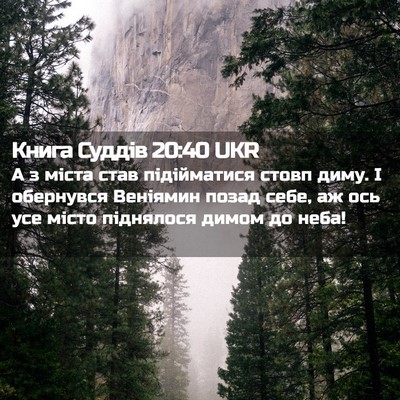 Picture 02 - Книга Суддів 20:40 UKR - А з міста став підійматися - Bible Verse Picture