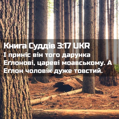 Picture 02 - Книга Суддів 3:17 UKR - І приніс він того дарунка - Bible Verse Picture